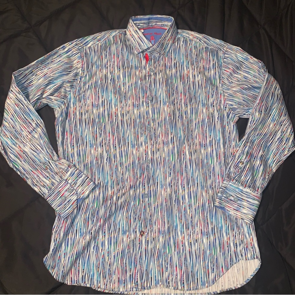 Luchiano Visconti Multicolor Print Long Sleeve Shirt